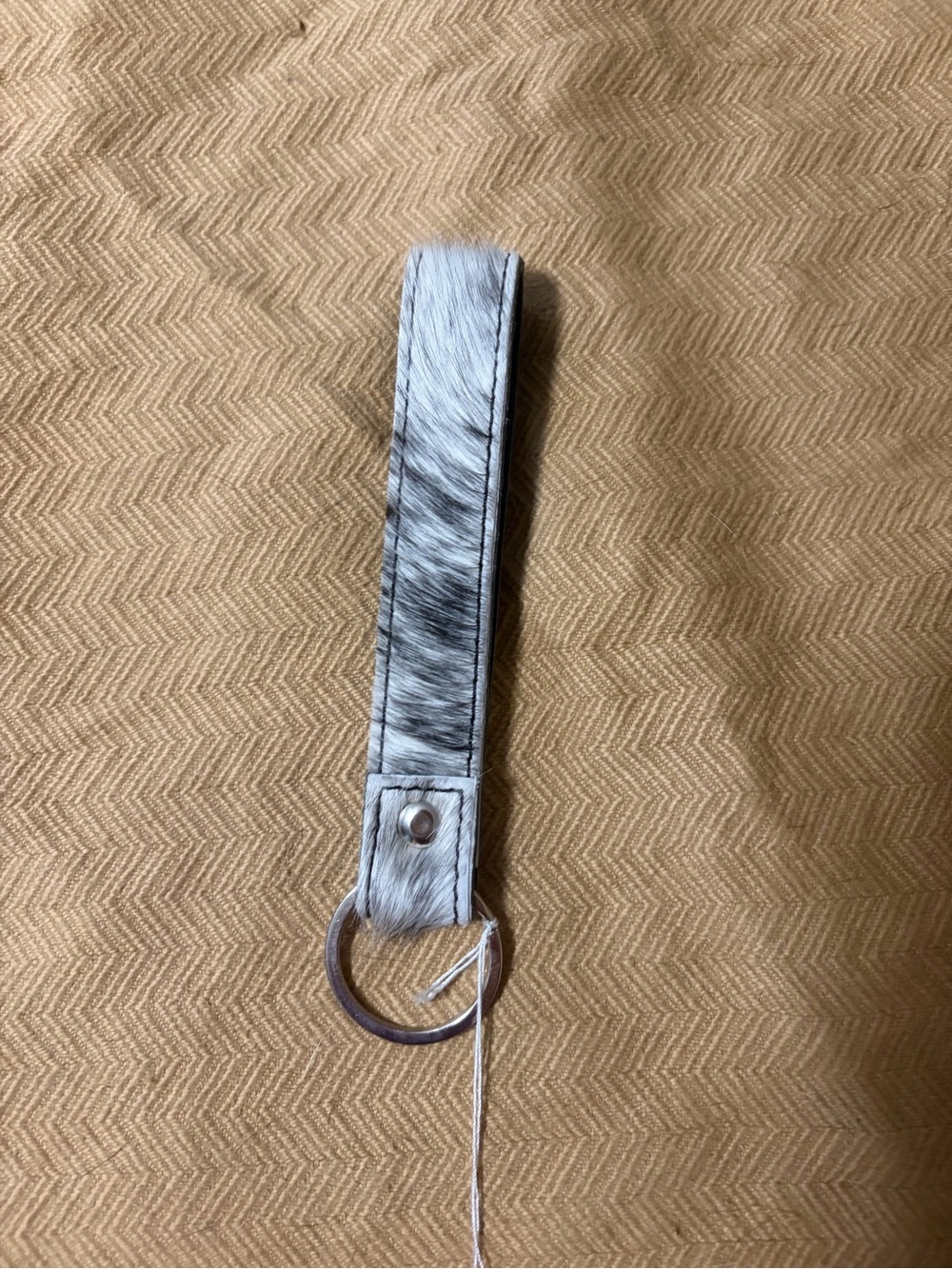 Grey Haircalf Loop Keychain Wristlet